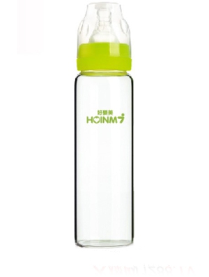 好嬰美寬口小腰形晶鉆玻璃奶瓶150ml