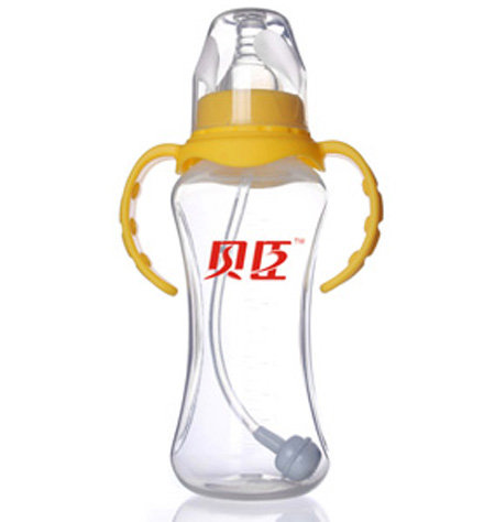 貝臣標口PP帶手柄自動吸奶瓶260ml