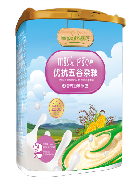 雅嬰島優(yōu)抗五谷雜糧營(yíng)養(yǎng)奶米粉2段