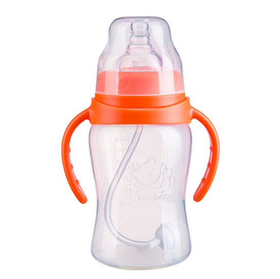 倍喜寬口弧形PP奶瓶270ml（橙色）