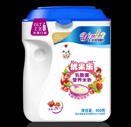 優(yōu)貝歐乳酸菌營養(yǎng)米粉蘋果山楂口味